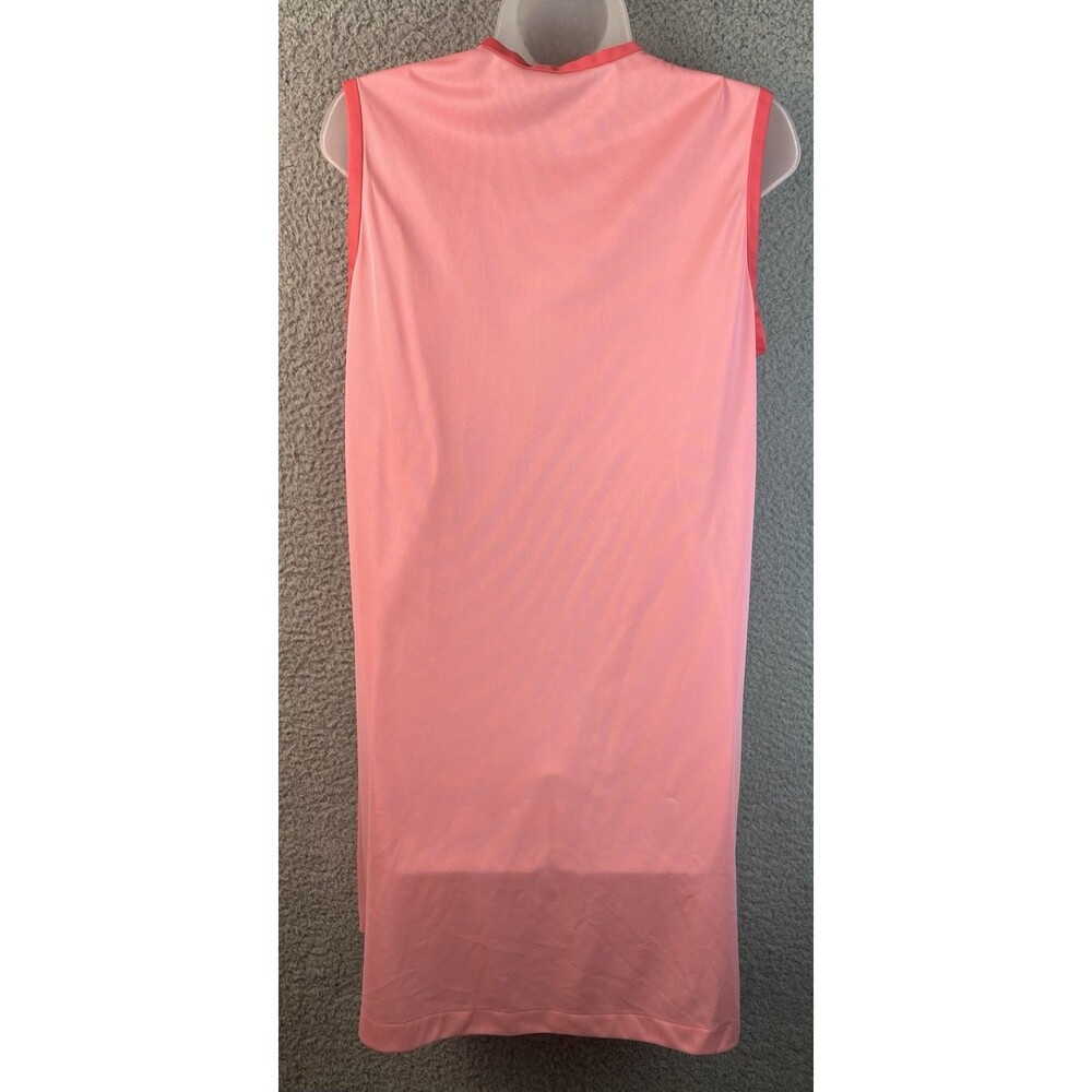 VTG MCM JC Penney Nylon Antron III Gaymode Pink Night Gown M Grandma Tuxedo Look - Picture 2 of 8